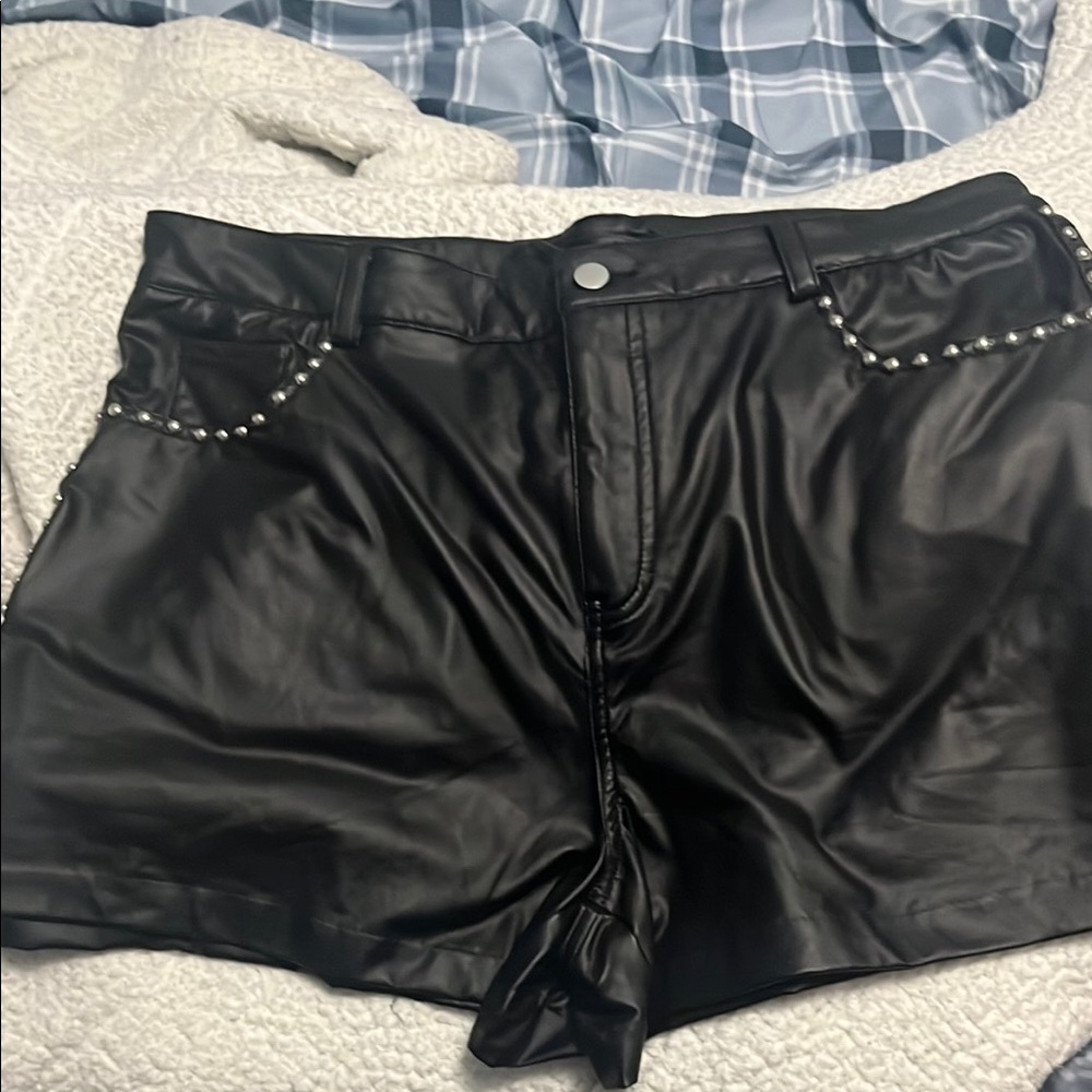 First Love Black High Waist Shorts